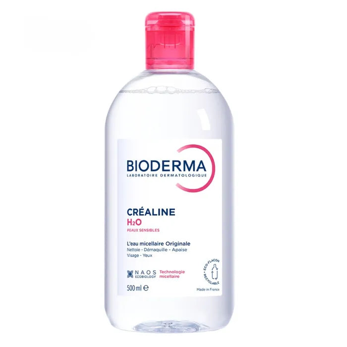 Bioderma CREALINE H2O - L'Eau Micellaire Démaquillante Originale - Visage et Yeux - Peaux Sensibles, 500ml