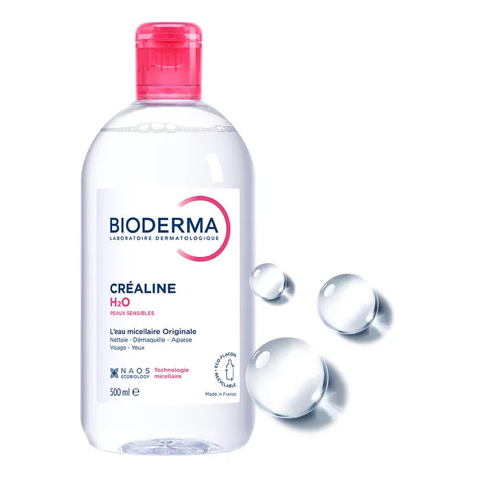 Bioderma CREALINE H2O - L'Eau Micellaire Démaquillante Originale - Visage et Yeux - Peaux Sensibles, 500ml