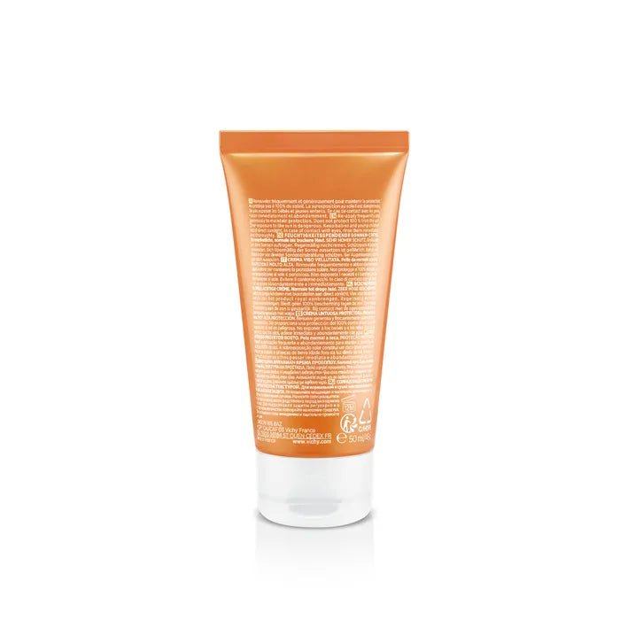 Vichy IDEAL SOLEIL - SPF50+ Crème Solaire Onctueuse Protectrice, Visage Peaux Sensibles Normales à Sèches, 50ML